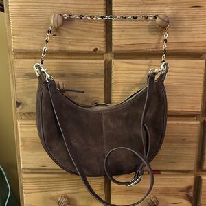 Talbots Dark Brown Suede Shoulder Bag